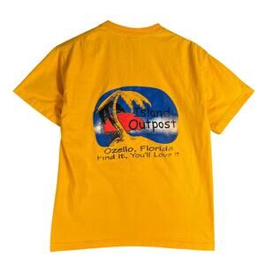 Island Outpost‎ Ozello Florida Graphic Yellow Hanes Beefy-T Shirt Size M
